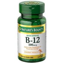 Suplemento Nature's Bounty Vitamina B12 500mcg - 100 Comprimidos Suplemento Nature's Bounty Vitamina B12 500mcg - 100 Comprimidos