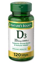 Suplemento Nature's Bounty Vitamina D3 1000 100mg 120 cápsulas gelatinosas