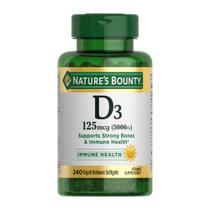 Suplemento Nature's Bounty Vitamina D3 125 mcg (5000 UI) - 240 Cápsulas