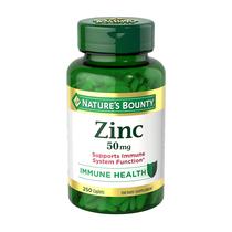 Suplemento Nature's Bounty Zinc 50 mg Immune Support 250 cápsulas
