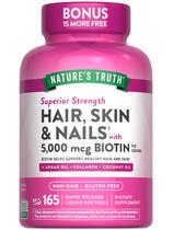 Suplemento Nature's Truth para Cabelo, Pele e Unhas - 165 Cápsulas Suplemento Nature's Truth para Cabelo, Pele e Unhas - 165 Cápsulas