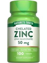 Suplemento Nature's Truth Zinco Quelado 50mg 100 Comprimidos