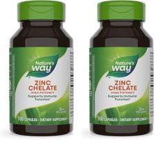 Suplemento Nature's Way Quelato de Zinco 30mg 100 Cápsulas x2