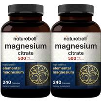 Suplemento NatureBell Citrato de Magnésio 500mg - 480 Cápsulas
