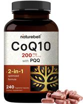 Suplemento NatureBell CoQ10 (Ubiquinona) 200 mg com PQQ 240 cápsulas