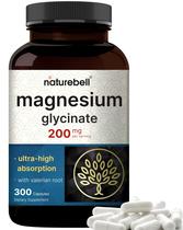 Suplemento NatureBell Glicinato de Magnésio 200 mg 300 cápsulas
