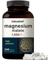 Suplemento NatureBell Malato de Magnésio 1500 mg 240 cápsulas