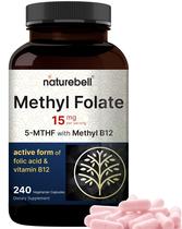 Suplemento NatureBell Metilfolato 15 mg com metil B12 1.000 mcg Suplemento NatureBell Metilfolato 15 mg com metil B12 1.000 mcg