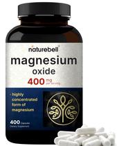 Suplemento NatureBell Óxido de Magnésio 400 mg 400 cápsulas Suplemento NatureBell Óxido de Magnésio 400 mg 400 cápsulas