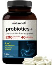 Suplemento NatureBell Probiotics 200 bilhões de CFU 240 cápsulas Suplemento NatureBell Probiotics 200 bilhões de CFU 240 cápsulas