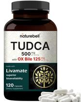 Suplemento NatureBell TUDCA 500 mg com OX Bile 125 mg 120 cápsulas