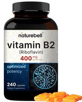 Suplemento NatureBell Vitamina B2 (Riboflavina) 400mg - 240 Cápsulas