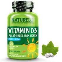 Suplemento NATURELO de Vitamina D3 2500 UI à base de plantas 120 cápsulas