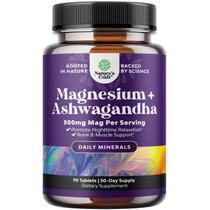 Suplemento Natures Craft Pure Calm Relaxing Magnésio Glicinato com Ashwagandha 90 comprimidos