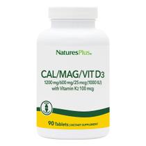 Suplemento NaturesPlus de cálcio/magnésio/vitamina D3 com K2 90 comprimidos