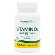 Suplemento NaturesPlus de Vitamina D3 2500 UI 90 Cápsulas Gelatinosas