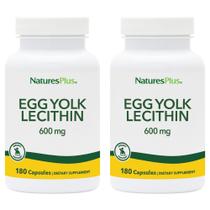 Suplemento NaturesPlus Lecitina de Gema de Ovo 600 mg 180 cápsulas x2 Suplemento NaturesPlus Lecitina de Gema de Ovo 600 mg 180 cápsulas x2