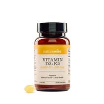 Suplemento NatureWise de vitamina D3 10.000 UI + K2 200mcg 30 cápsulas gelatinosas