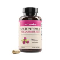 Suplemento NatureWise Milk Thistle com raiz de dente-de-leão 60 ct Suplemento NatureWise Milk Thistle com raiz de dente-de-leão 60 ct