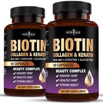 Suplemento NEW AGE: Biotina, Colágeno, Queratina, Ácido Hialurônico