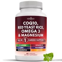 Suplemento New Age COQ10 200 mg de fermento vermelho de arroz 3000 mg Suplemento New Age COQ10 200 mg de fermento vermelho de arroz 3000 mg