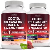 Suplemento New Age CoQ10 200 mg de fermento vermelho de arroz 3000 mg Suplemento New Age CoQ10 200 mg de fermento vermelho de arroz 3000 mg
