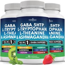 Suplemento New Age GABA 750 mg 5-HTP 200 mg L-triptofano 500 mg Suplemento New Age GABA 750 mg 5-HTP 200 mg L-triptofano 500 mg