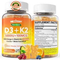 Suplemento Nextdia Vitamin D3 K2 Gummies 5000 UI/ 10.000 UI