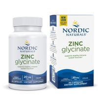 Suplemento Nordic Naturals Glicinato de Zinco 20mg 60 Cápsulas