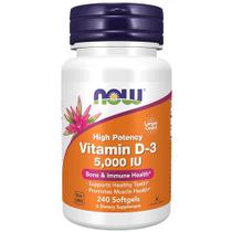 Suplemento NOW de vitamina D-3 5.000 UI 240 cápsulas gelatinosas