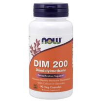 Suplemento NOW DIM 200mg (Diindolilmetano) com Cálcio - 90 Cápsulas