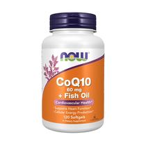 Suplemento NOW Foods CoQ10 60mg com Ômega 3 - 120 Cápsulas