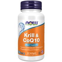 Suplemento NOW Foods Krill e CoQ10 Omega-3 - 60 Cápsulas - Saúde do Coração