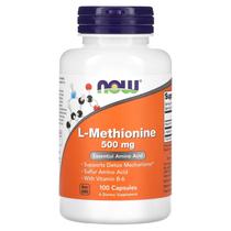 Suplemento NOW Foods L-Metionina 500mg com Vitamina B6 - 100 Cápsulas