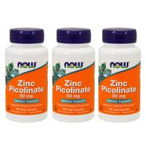 Suplemento NOW Foods Picolinato de Zinco 50mg - 120 Cápsulas Vegetais