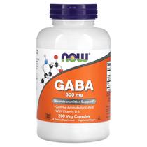 Suplemento NOW GABA (ácido gama-aminobutírico) 500 mg + B-6 200 cápsulas