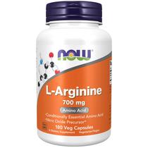 Suplemento NOW L-arginina 700 mg precursor de óxido nítrico 180 cápsulas