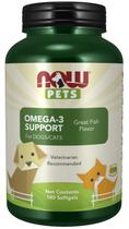 Suplemento NOW Pet Health Omega 3 para cães e gatos 180 cápsulas