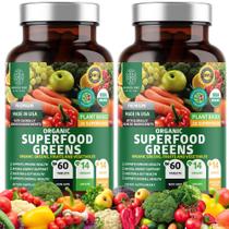 Suplemento Number One Nutrition N1N Premium Organic Green Superfood 120 Ct (pacote com 2)