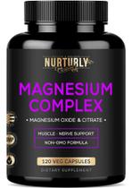 Suplemento NURTURLY Citrato e óxido de magnésio 500 mg 120 cápsulas Suplemento NURTURLY Citrato e óxido de magnésio 500 mg 120 cápsulas
