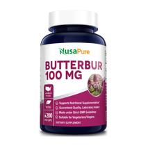 Suplemento Nusa Pure Butterbur Extract 100 mg 200 cápsulas vegetais
