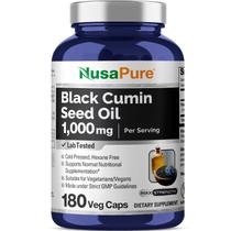 Suplemento Nusa Pure de Óleo de Semente Negra - 1000mg - 180 Cápsulas