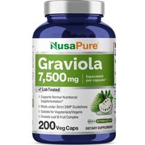 Suplemento Nusa Pure Graviola - 200 Cápsulas Vegetais (Equivalente a 7.500mg)