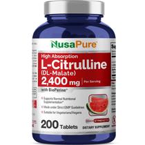 Suplemento Nusa Pure L-Citrulina 2.400 mg 200 comprimidos Suplemento Nusa Pure L-Citrulina 2.400 mg 200 comprimidos