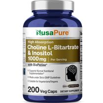 Suplemento NuSaPure Colina e Inositol 1000 mg 200 cápsulas