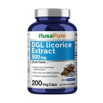 Suplemento NusaPure DGL Extrato de alcaçuz 500 mg 200 cápsulas