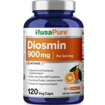 Suplemento NuSaPure Diosmin 900 mg 120 cápsulas vegetarianas não transgênicas veganas