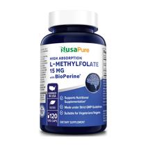 Suplemento NusaPure L Metilfolato 15 mg 120 cápsulas vegetais