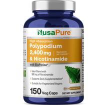Suplemento NusaPure Nicotinamida 500 mg com leucotomos de polipódio