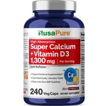 Suplemento NuSaPure Super Calcium 1300 mg com vitamina D3 240 cápsulas